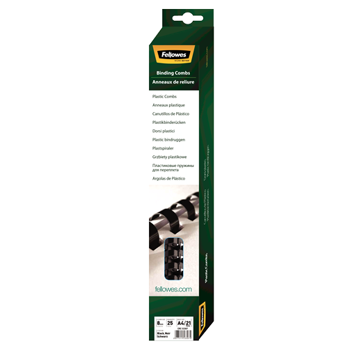 8mm Plastic Binding Combs - Black